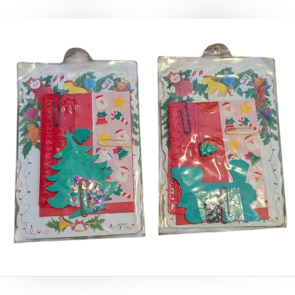 Vintage Stationary Set With Stickers  Christmas Theme NIP Set Of‎ 2
